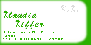 klaudia kiffer business card